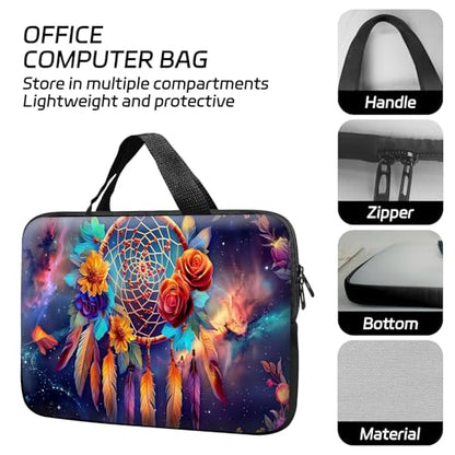 14 15 15.4 15.6 inch Laptop Handle Bag Computer Bag, Pouch Holder Notebook Sleeve Cover Soft Case Compatible for Dell,Lenovo,Toshiba HP, Asus Notebook-Glowing Dream Catcher - color: Glowing Dream Catcher
