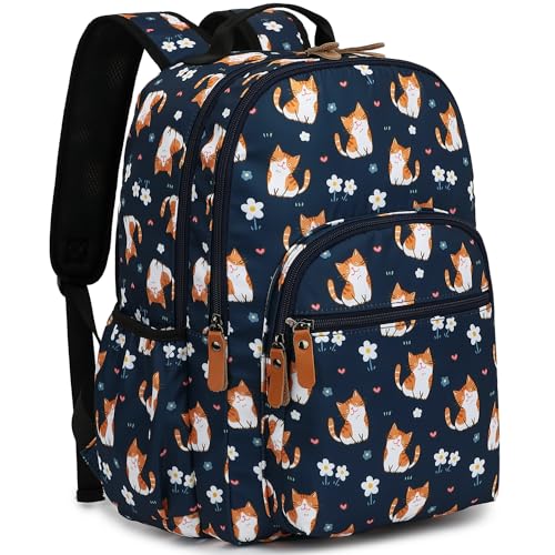 Leaper Water Resistant Backpack for Women: Durable Daypack Large Capacity with Laptop Compartment & 2 Water Bottle Pockets for Outdoor Enthusiasts Trekking Travel Work College Dark Blue - color: Dark Blue-cat, size: X-Large