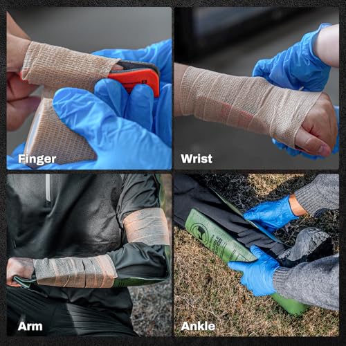 RHINO RESCUE First Aid Splint 36" X 4.3" Green-Gray, Keep Bones in Position (4, Folded) - color: Green