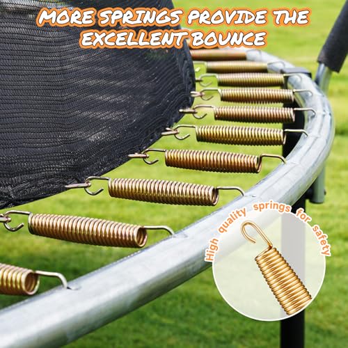 10FT 12FT 14FT 15FT 16FT Outdoor Trampoline with Enclosure Net, Heavy Duty Yard Trampolines, ASTM Approval Recreational Trampolines for Kids and Adults - size: 14FT