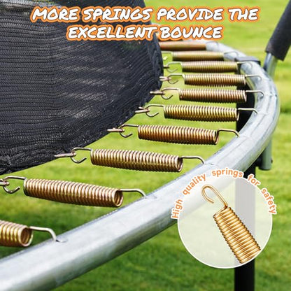 10FT 12FT 14FT 15FT 16FT Outdoor Trampoline with Enclosure Net, Heavy Duty Yard Trampolines, ASTM Approval Recreational Trampolines for Kids and Adults - size: 14FT