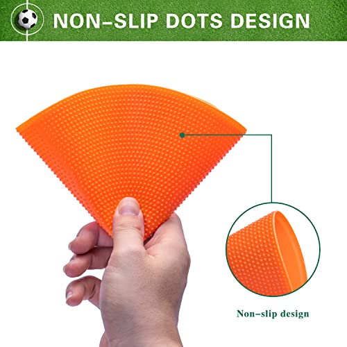Poly Spot Markers 4inch/9 inch Non-Slip Rubber Agility Markers Flat Field Cones Floor Dots for Football, Soccer, Basketball Training Markers, School Activities, Exercise Drills, Social Distancing - style: 9inch 12Pcs(Red-orange)