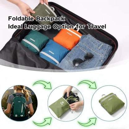 VPBAGE 15L Water-resistant Hiking Daypack, Small Backpack Travel Outdoor, Lightweight Day Pack with Tool Loops - color: Light Green