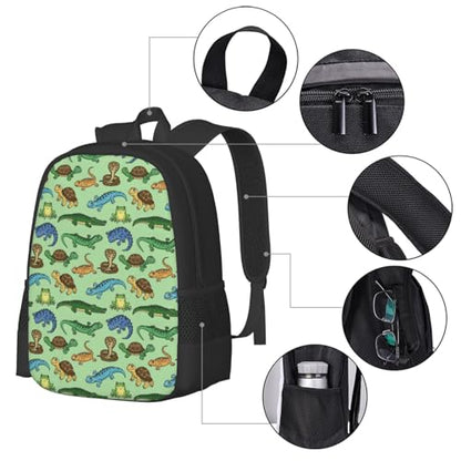 Breathable Outdoor Daypack Snakes Lizard Chameleon Turtle Animal, Durable Anti Theft Travel Backpack Adjustable Strap Shoulder Bag for Hiking Camping City Walking - color: Design (1207)