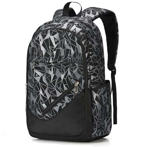 Travel Laptop Backpack, Business Slim Sturdy Water Resistant School Backpack, Gift for Men & Women, Fits 15.6 Inch Notebook - color: Black-gray