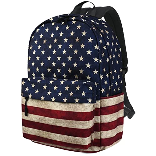 Travel Backpack for Men and Women,Classic Mini Backpack,Hiking, Lightweight Casual College Bookbag Daily Bag Daypack for Travel,Work,Gym (Flag) - color: Stars Stripes