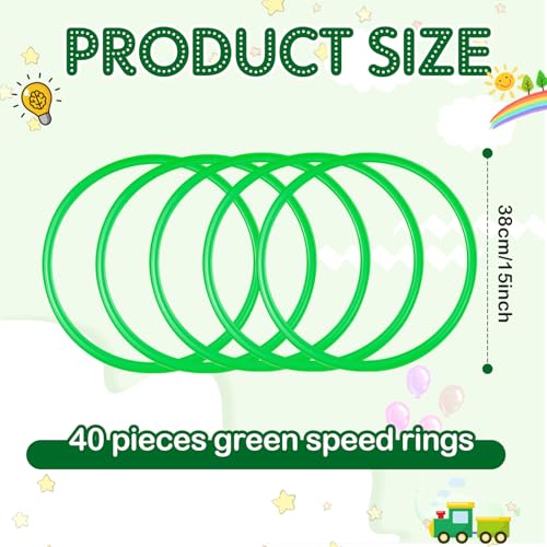 Deekin Agility Rings Speed and Agility Training Rings Exercise Speed Circle Jumping Hoops for Training Toss Equipment - color: Green, size: 15 Inch