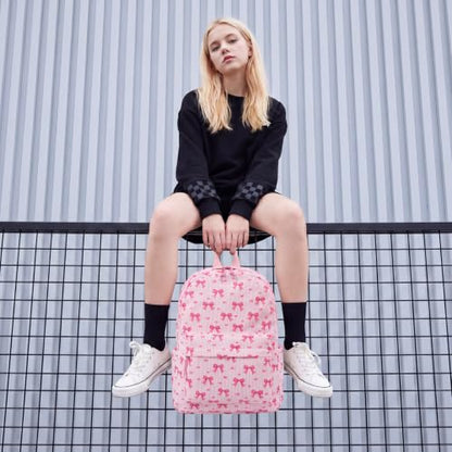 LEDAOU School Backpack for Teen Girls Elementary Middle School Bookbag Kids Backpacks Women Laptop Backpack Travel Daypack (Pink Bow Tie) - color: Pink Bow Tie