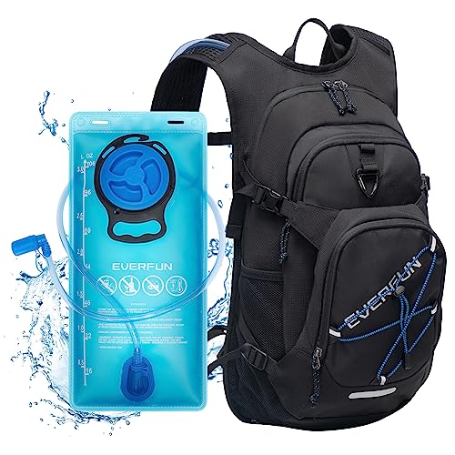 Everfun Hydration Backpack 18L with Water Bladder 2L/3L Hiking Water Backpack Women Men Hydration Pack Insulated Lightweight Day Hydropack with Storage for Hiking, Biking, Running, Festival - color: Black, size: 3L Bladder