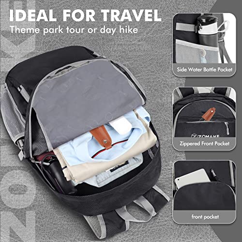 ZOMAKE Lightweight Packable Backpack 30L, Foldable Travel Hiking Daypack - color: A-black