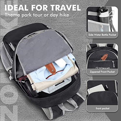 ZOMAKE Lightweight Packable Backpack 30L, Foldable Travel Hiking Daypack - color: A-black