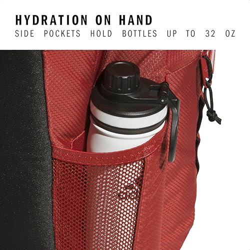 adidas Excel 7 School Backpack for Laptop, Gym and Travel, 34L, Preloved Ruby Red/Black/7.5, OSFA - color: Preloved Ruby Red/Black/7.5, size: One Size