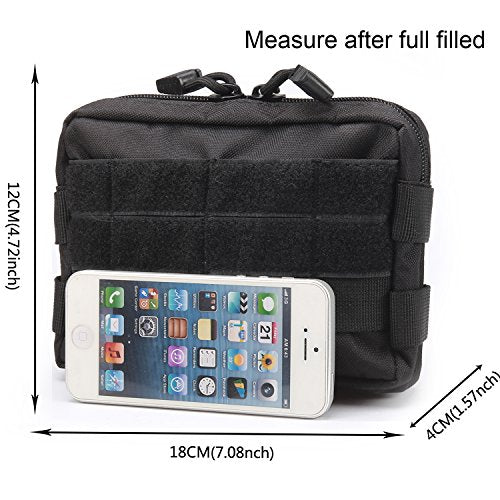 MOLLE Pouches - 2 Pack Tactical Compact Water-Resistant Utility Gadget Gear EDC Pouch - color: Tan and Tan