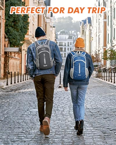 Seektop Small Hiking Backpack Expandable 12L-15L, Lightweight Packable Waterproof Daypack with Phone Pocket for Women Men - color: Navy Blue