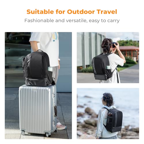 K&F CONCEPT Camera Backpacks for Photographers Travel Bag for Tripod Camera Lence Accessory with laptop compartment and Rain Cover Multi-Functional Camera Bags for Dslr Cameras