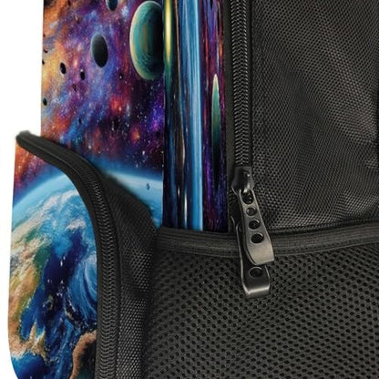 Supdreamc Shoulder Book Bags Polyester Multipurpose Anti-Theft Trippy Outer Space Planet Art Carry On Bag Large Capacity Travel Hiking Camping Rucksack - color: Pattern 433
