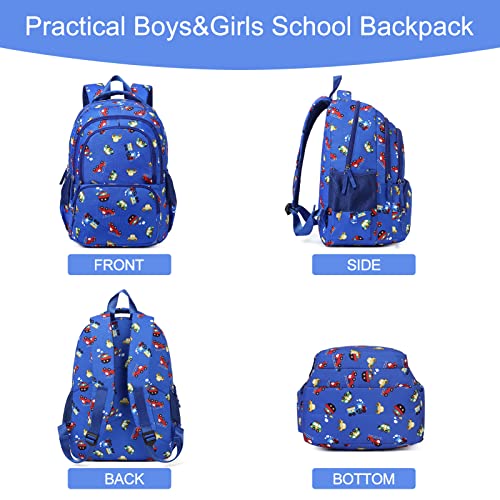 CLUCI Kids Backpack for Boys Bookbags Preschool Toddler Daycare School Bag Elementary Kindergarten Lightweight Waterproof Bluey Backpack Cars - color: 1-4 Blue Car