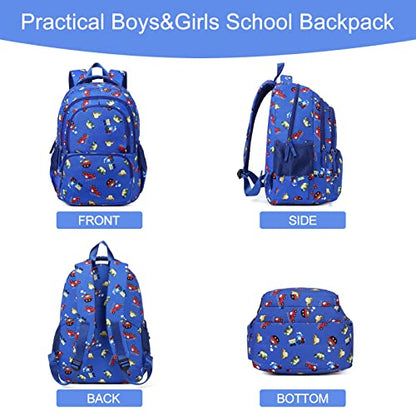 CLUCI Kids Backpack for Boys Bookbags Preschool Toddler Daycare School Bag Elementary Kindergarten Lightweight Waterproof Bluey Backpack Cars - color: 1-4 Blue Car