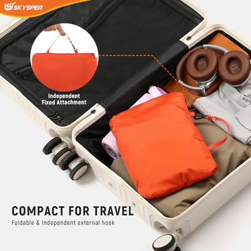SKYSPER Small Hiking Backpack for Men Women 20L RFID Packable Daypack Ultralight Foldable Back Pack Lightweight Collapsible Travel Day Pack - color: Orange