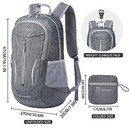 ZOMAKE 25L Ultra Lightweight Packable Backpack, Foldable Hiking Backpacks Water Resistant Small Folding Daypack for Travel(Black) - color: Black