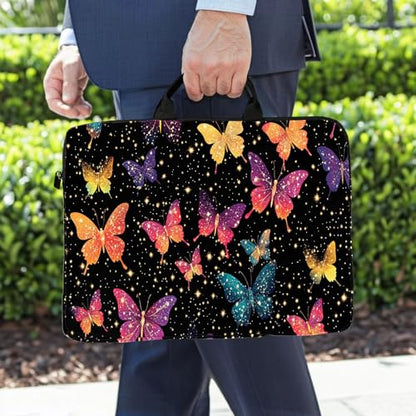 15-Inch Laptop Sleeve – Stylish, Lightweight, Shockproof, Water-Resistant Case for Lenovo, HP, Dell, Asus Notebooks - Colorful Butterflies - color: Colorful Butterflies