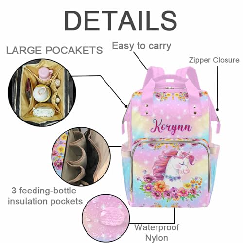 MyPupSocks Custom Diaper Bag Backpack with Personalized Name - Lovably Yours, New Mom and Precious Newborn Daughter Granddaughter - color: Style 3