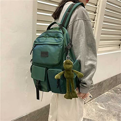 Casual Large Capacity Student Backpacks Cute Backpack for Back To School Traveling Hiking Teens Girls Aesthetic Backpack… (Green) - color: Green