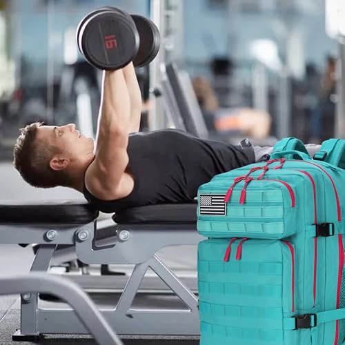 45L Military Tactical Backpacks 3 Days Assault PackBag Fitness Rucksack Hiking Molle Daypack (Miami Vice) - color: Miami Vice