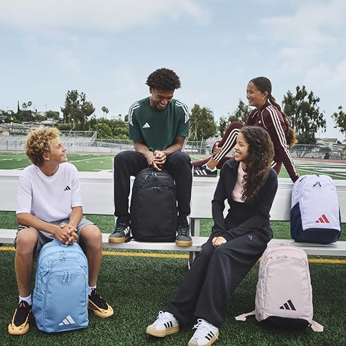 adidas Defender 5 Backpack for Sports, Gym, School and Travel, 33L, White/Gold Metallic/Black, OSFA - color: White/Gold Metallic/Black