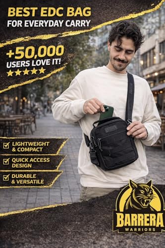 Tactical Sling Bag, EDC Sling Backpack with MOLLE, Small Military Crossbody Tactical Pack, Compact Everyday Carry Bag for Travel, Hiking, Outdoor, Water Resistant (Black) - color: Black