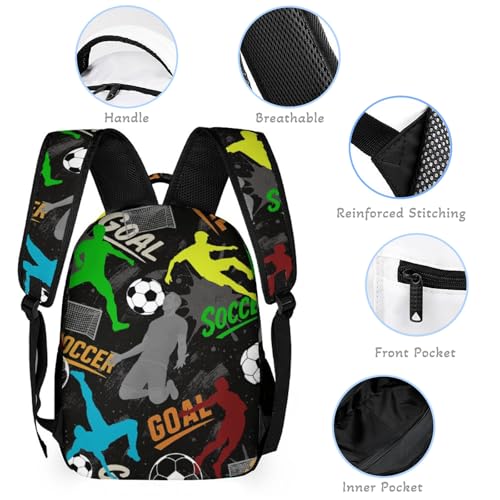 Soccer Theme Backpack Set for Kids,School Bookbag with Lunch Box and Pencil Pouch Bag(Soccer-2) - color: Soccer-2