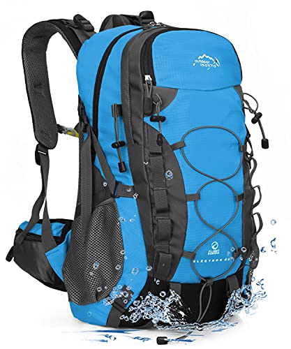INOXTO lightweight Hiking Backpack 35L/40L Hiking Daypack with Waterproof Rain Cover for Travel Camping Outdoor Men and Women - color: 35l Blue