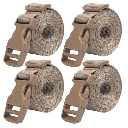 XTACER 1 Inch Molle Backpack Accessory Strap Luggage Straps Cover Strap Sleeping Bag Strap with Buckle (TAN, 24in) - color: TAN, size: 24 Inches