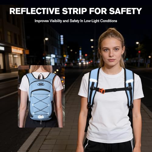 Ultra-Light Soft Daypack 15L/20L, Cushioned Breathable Back Panel Backpack, Lightweight Packable Travel Backpack (Sky Blue, 15L) - color: Sky Blue, size: 15L