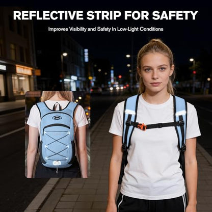 Ultra-Light Soft Daypack 15L/20L, Cushioned Breathable Back Panel Backpack, Lightweight Packable Travel Backpack (Sky Blue, 15L) - color: Sky Blue, size: 15L
