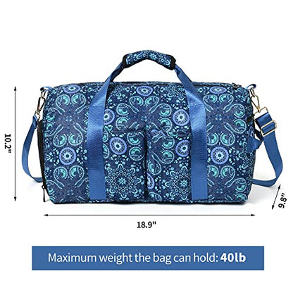 Boulder Bee Pickleball Bags, Premium Pickleball Tote Bag for Girls, Women’s Hand/Shoulder Gym Bag w Water Bottle Holder, with Pickleball Racquet/Paddle Holder - color: Duffel Bag-Blue