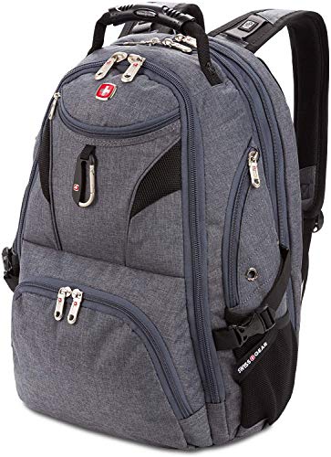 SwissGear 5977 ScanSmart TSA Friendly Laptop Backpack, Fits Most 17 Inch Laptops and Tablets, Ideal for Work, Travel, School, College, and Commuting, Grey