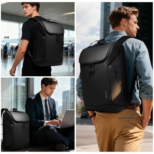 FUTURE AESTHETICS Business Commute Backpack for Men and Women, Waterproof 15.6 Inch Laptop Backpack, Durable Flight-Approved Travel Backpack for Work/College, Black - color: Black