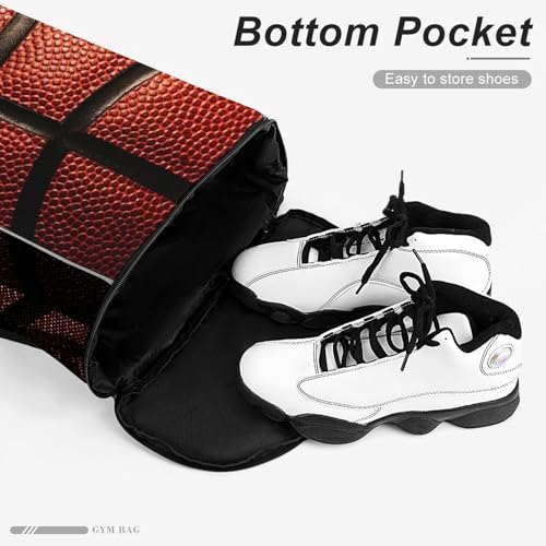 Basketball Drawstring Backpack Gym Bag With Shoe Compartment String Bag Sport Beach Swimming Sackpack For Women Men - color: Basketball