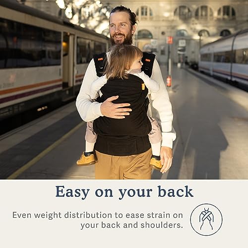 Beco Toddler Carrier with Extra Wide Seat, 100% Cotton - Front-Carry & Backpack Style - Lightweight & Ergonomic Sling Carrier for Children (24-48 Months) - Metro Black - color: Metro Black