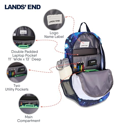 Lands' End Unisex Kids Medium ClassMate Lightweight Durable Elementary School Backpack, Pro Star Navy - color: Pro Star Navy