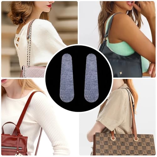 12 Pack Purse Strap Non-Slip Pad Sticker Anti-Falling Clear Rubber Adhesive Strip Grip Holder for Shoulder Bag Straps Keep Stay Handbag Tote Backpack