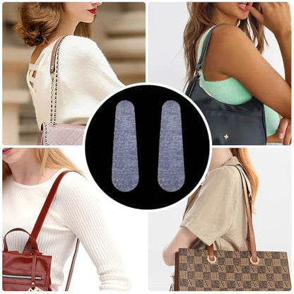 12 Pack Purse Strap Non-Slip Pad Sticker Anti-Falling Clear Rubber Adhesive Strip Grip Holder for Shoulder Bag Straps Keep Stay Handbag Tote Backpack