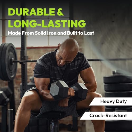 HANDBODE Rubber Coated Hex Dumbbell Set with A-Frame Rack, 100 lb - 600 lb Multiple Options Weight, Hexagon Non-Rolling Shape, Ergonomic Knurled Handle, Home Gym Equipment for Strength Training - style: 300 lb (10, 20, 30, 40, 50 lb) X 2 & Rack