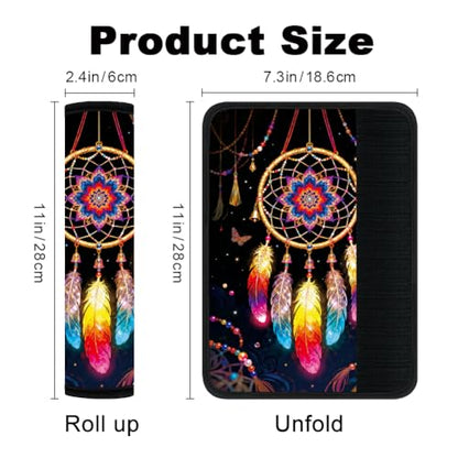 2Pcs Soft Auto Seat Belt Cover Pads, Color Wind Chime Car Seatbelt Shoulder Cushion for Comfortable Driving, Compatible with All Cars' Seatbelt and Backpack Straps 11x2.4inch - color: Wind Chime