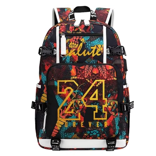 Basketball Legend Never Ends Multifunction Backpack Travel Laptop Daypack Fans Bag For Men Women (Style 23) - color: Red - Bryant Pattern 3