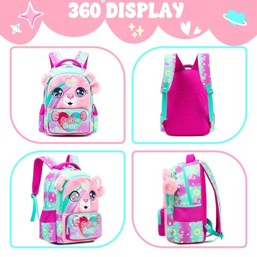 Meetbelify Kids School Backpacks for Girls Boys Backpack with Lunch Bag for Elmentary Students - color: 01 Bear
