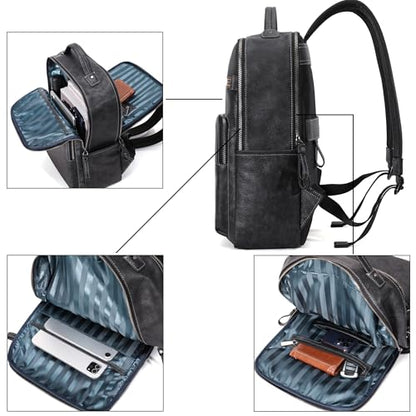 Men's new business leather minimalist computer bag waterproof travel bag men's commuting backpack