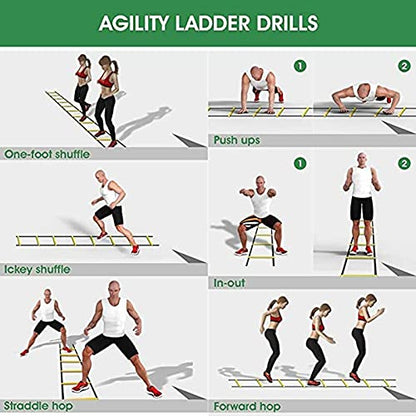 Agility Ladder Agility Ladder, Adjustable Speed Ladder Training Ladder, Sports Fitness Training Set, for Sports Training/Athletic Footwork, with Bag(Size:5M) - size: 5M