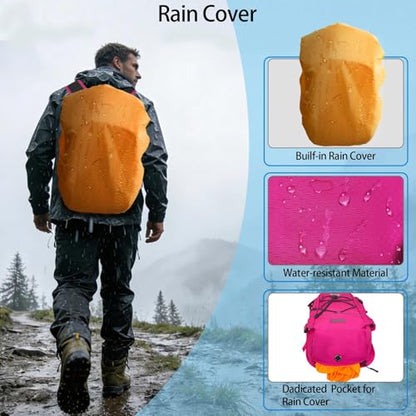 WOLT Hydration Backpack 18L Hiking Water Backpack with 2L Water Bladder for Men Women, Hydration Pack for Running Cycling Biking and Climbing - color: Pink